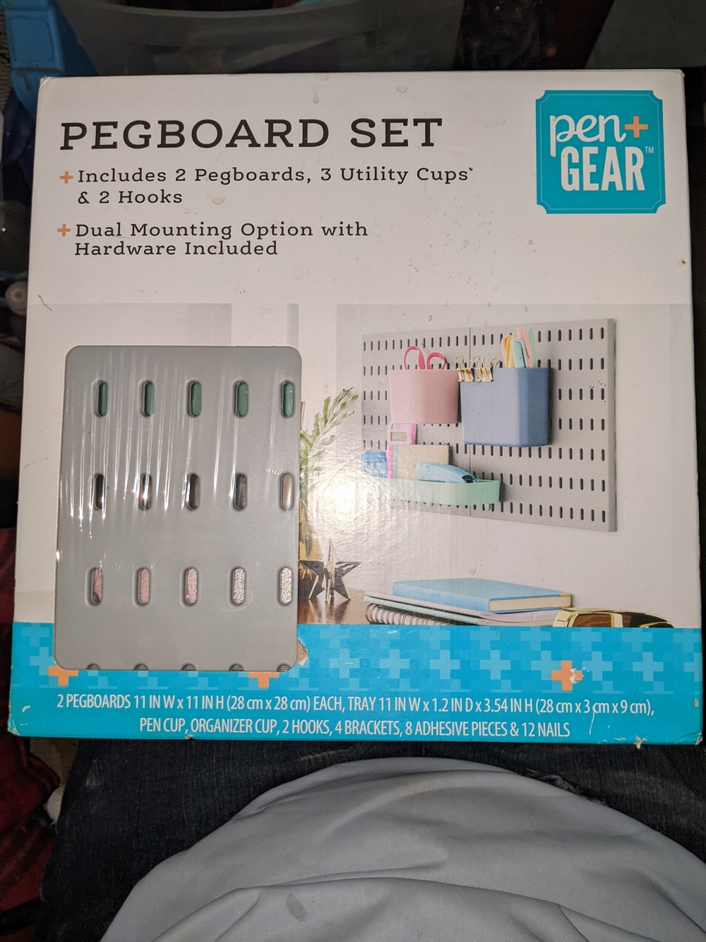 Gray Pegboard Set – Wall Storage Kit